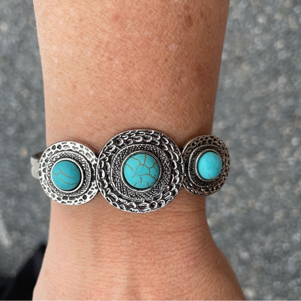 Turquoise Stone Cuff Bracelet